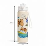 Butelka na wodę, bidon z rurką i ustnikiem 800ml KAPIBARA BD67 - obrazek 2