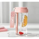 Butelka na wodę z koszyczkiem i słomką 600 ML Simple BD32R - obrazek 3