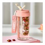 Butelka na wodę z koszyczkiem i słomką 600 ML Simple BD32R - obrazek 4