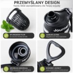 Butelka na wodę z uchwytem, sportowy bidon z miarką 680ML GALAXY różowy BD71R - obrazek 2