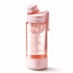 Butelka na wodę z uchwytem, sportowy bidon z miarką 680ML GALAXY różowy BD71R - obrazek 5