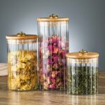 Cukiernica, pojemnik ryflowany z przykrywką bambusowa, rozm. M, 850 ml 1szt SZK168 - obrazek 5
