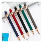 Długopis metalowy, tusz czarny, touch pen soft touch czerń DL01 - obrazek 3