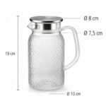 Dzbanek na wodę, napoję z uchwytem i pokrywką  z sitkiem 1000 ml 1szt DZ10 - obrazek 5