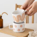 Kubek ceramiczny, kwiatowy wzór, 250ml - KB30 - obrazek 2