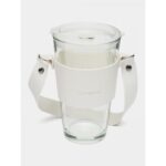 Kubek ze szkła na Kawę Herbatę ze słomką i zamknięciem 450 ML CUP09B - obrazek 4