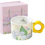 Kwiatowy Kubek z łyżeczką 280 ml + Pudełko na Prezent KB01ZO - obrazek 2