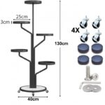 Kwietnik, regał, stojak na kwiaty metalowy okrągły na kółkach 130х40cm SZ38CZ - obrazek 3