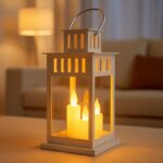 Lampion dekoracyjny LED z imitacją świecy 8 x 15 cm - LAMP57B - obrazek 3