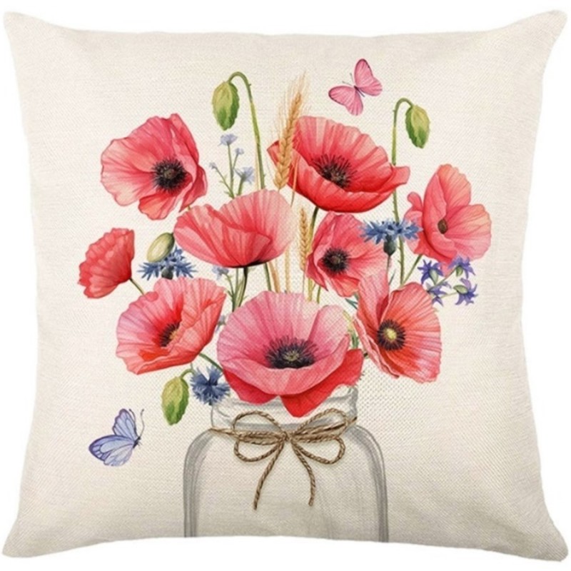 lniana-poszewka-na-poduszke-45-x-45-cm-wiosenny-bukiet-maki-pod218 Lniana poszewka na poduszkę 45 x 45 cm wiosenny BUKIET MAKI POD218 - obrazek 1