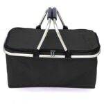 Składany kosz termiczny na zakupy, piknik czarny 47x27x23cm KP01CZ - obrazek 4