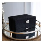 Szkatułka na biżuterię kuferek etui organizer czerń PD119CZ - obrazek 4