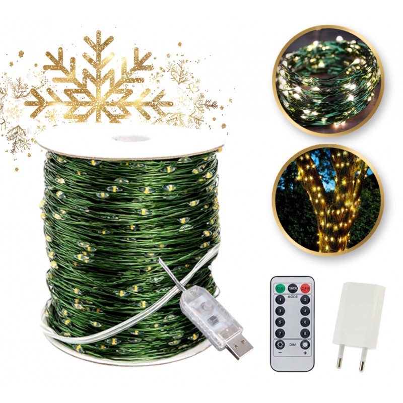 zewnetrzne-wewnetrzne-lampki-choinkowe-drucik-1000-led-100m-cieple-biale-lamp35cb Zewnętrzne/ wewnętrzne lampki choinkowe drucik 1000 LED 100m, ciepłe białe LAMP35CB - obrazek 1