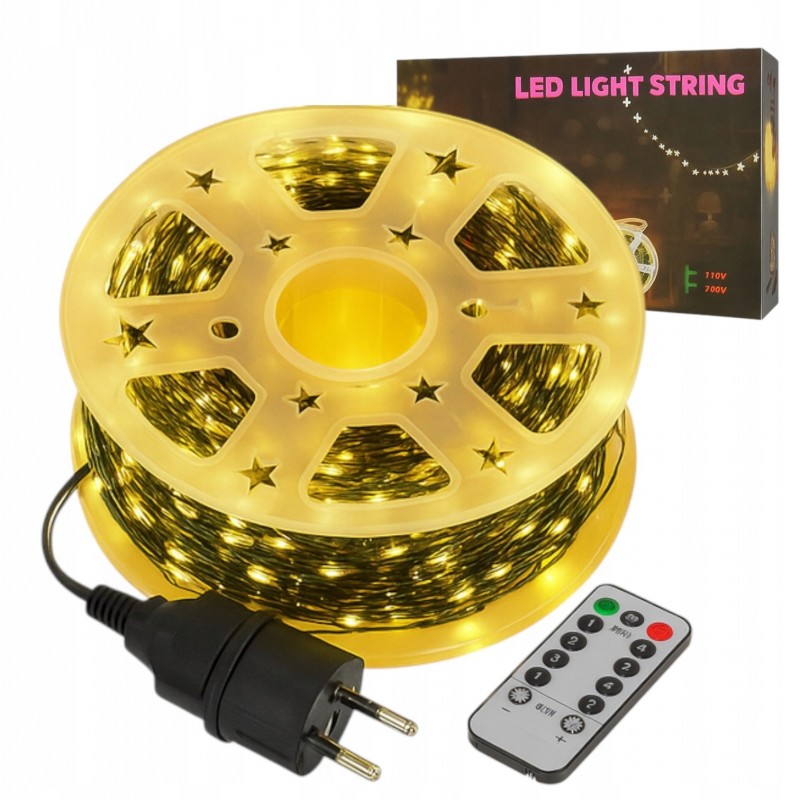 zewnetrzne-wewnetrzne-lampki-choinkowe-drucik-500-led-50m-cieple-biale-lamp48 Zewnętrzne/ wewnętrzne lampki choinkowe drucik 500 LED 50m, ciepłe białe LAMP48 - obrazek 1