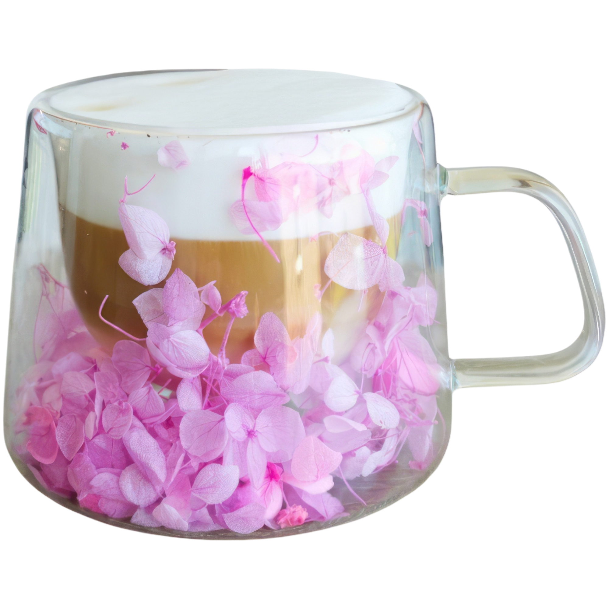 white-Photoroom Szklanka Termiczna do Kawy Herbaty z Kwiatami w Środku 180ml - obrazek 1