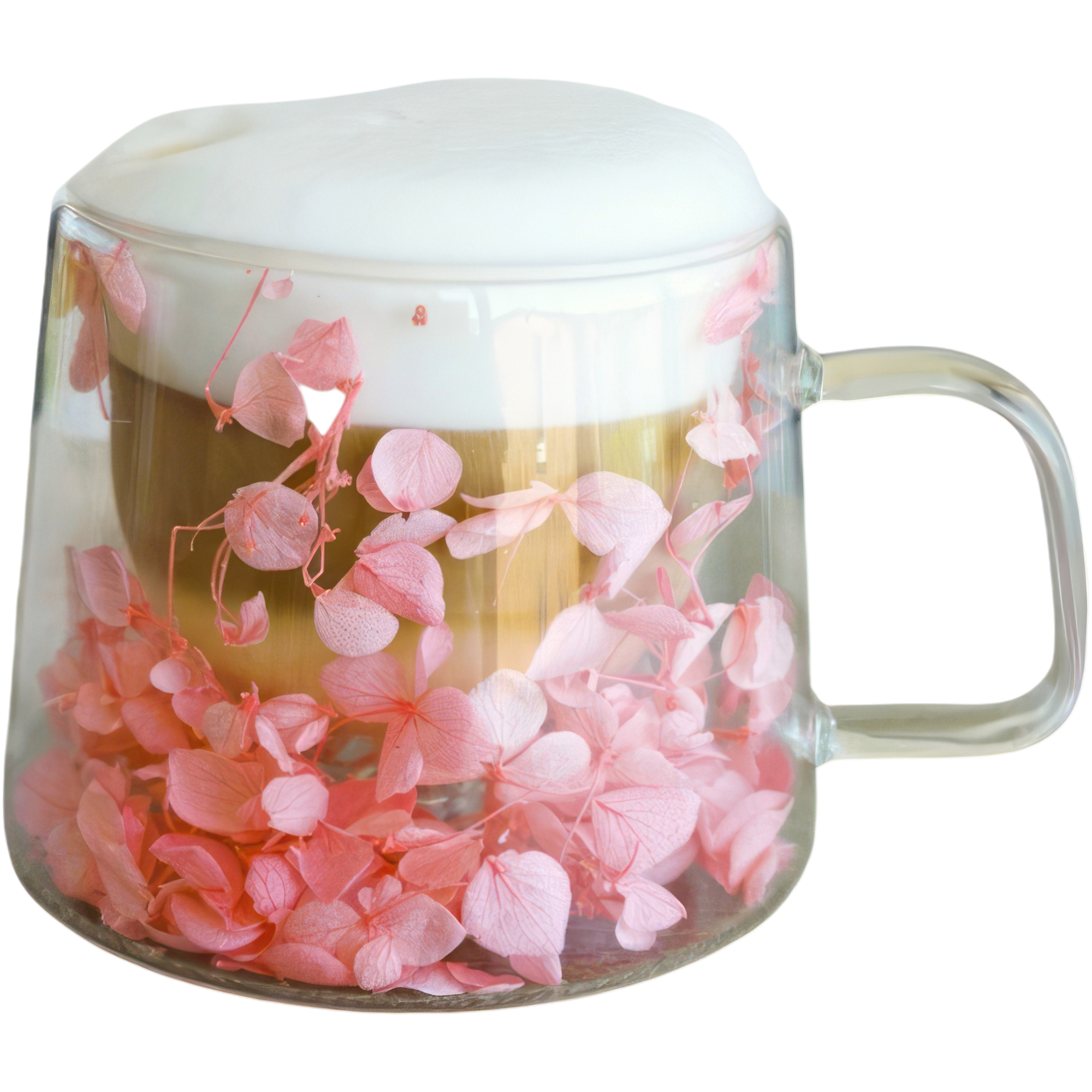white-Photoroom Szklanka Termiczna do Kawy Herbaty z Kwiatami w Środku 180ml - obrazek 1