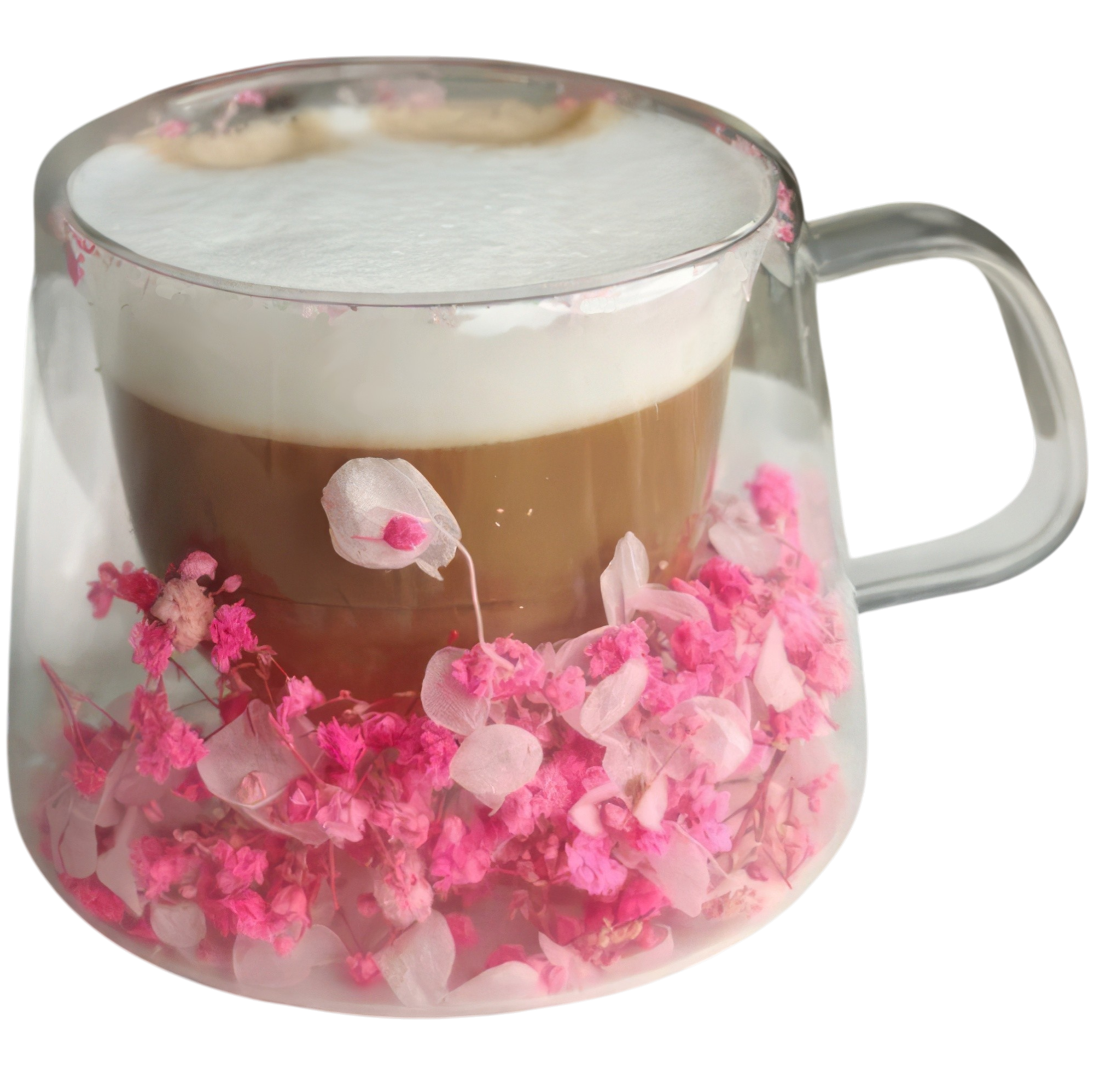 white-Photoroom Szklanka Termiczna do Kawy Latte z Kwiatami w Środku 180ml - obrazek 1