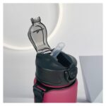 Butelka na wodę, sportowy bidon matowy 750ML bordowy ECARLA SPORTS BD49 - obrazek 5