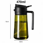 Butelka, spray do oliwy, oleju, dozownik, rozpylacz, zielony, zaciemniający 470ml POJ12 - obrazek 2