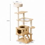 Drapak dla kota wysoki legowisko drabinka słupek KREMOWY 147cm KOT42 - obrazek 5