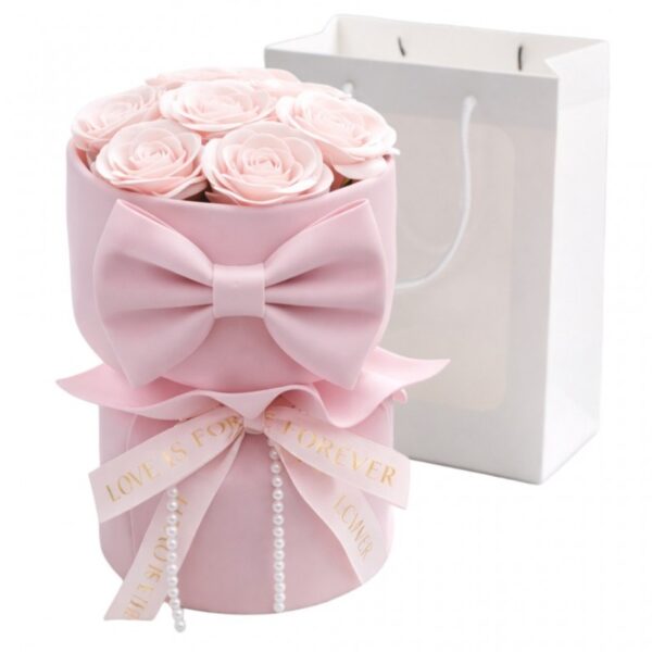 Flower box, bukiet zapachowych kwiatów mydlanych w pudełku 8szt. LED BUK24R