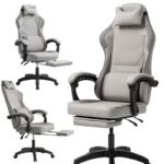 Fotel gamingowy obrotowy VECTOR z masażerem podnóżkiem KO48SZ