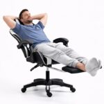 Fotel gamingowy obrotowy z podnóżkiem EC GAMING masażer KO24B - obrazek 3
