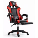 Fotel gamingowy obrotowy z podnóżkiem EC GAMING masażer KO24CZE - obrazek 4