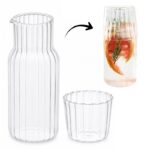 Karafka z falowanymi ściankami 510ml i pokrywką- szklanką 220 ml KARR02