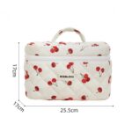 Kosmetyczka damska pikowana kuferek w wisienki 17 x 17 x 25,5cm KS123 - obrazek 2