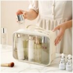 Kosmetyczka organizer na kosmetyki kremowa 26x20x11cm KS105WZ3 - obrazek 3