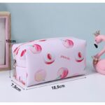 Folding oblong cosmetic bag peach KS77 - obrazek 2