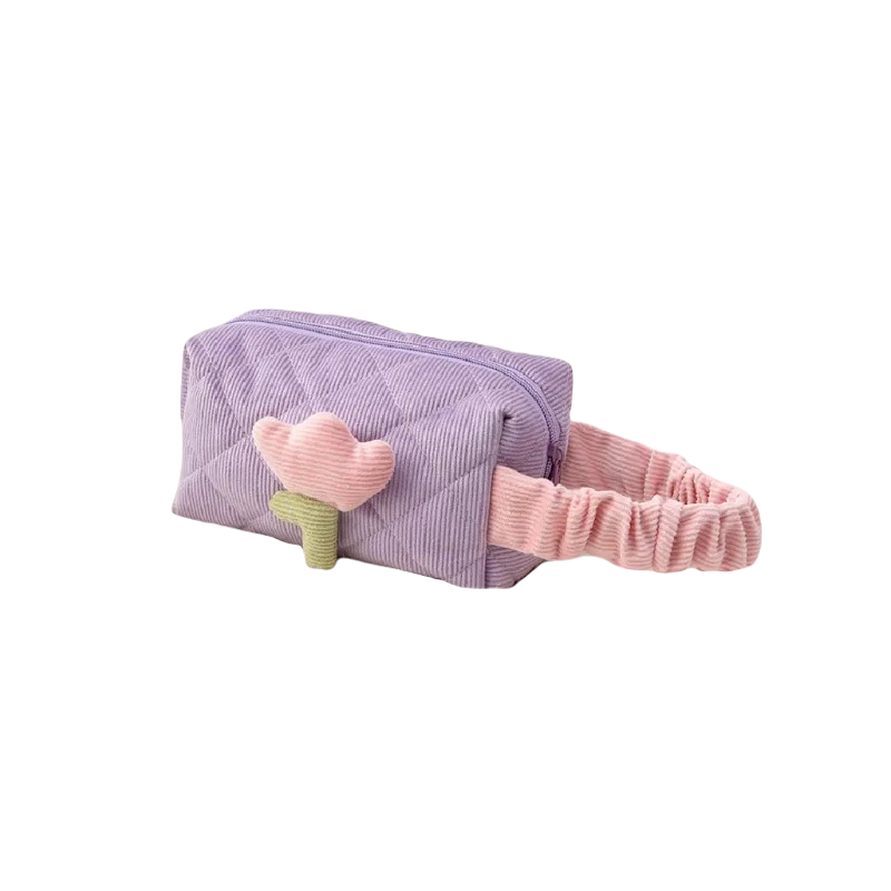 kosmetyczka-z-motywem-tulipana-pikowana-podluzna-fiolet-ks101wz3 Kosmetyczka z motywem tulipana, pikowana podłużna fiolet KS101WZ3 - obrazek 1
