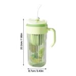 Kubek z ryflowanego szkła na Kawę Herbatę ze słomką, sitkiem i zamknięciem 550 ML CUP12R - obrazek 4