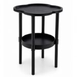 Mobilny stolik kawowy w kształcie koniczyny czarny 37x37x46cm STL27CZ - obrazek 3