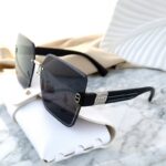 Okulary przeciwsłoneczne BLACK zdobienie BLINK GOLD OK390 - obrazek 2