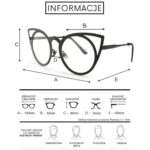 OKULARY "ROYAL CAT EYES" - CZARNE ZERÓWKI OK70WZ7 - obrazek 4