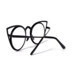 OKULARY "ROYAL CAT EYES" - CZARNE ZERÓWKI OK70WZ7 - obrazek 5
