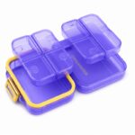 Organizer, kasetka, szkatułka na leki z przegródkami, fioletowa 8x7x3,5cm CB80FIO - obrazek 2