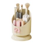 Organizer na pędzle, Kremowy z różową KOKARDKĄ 15,8 x 11 cm CB67 - obrazek 2