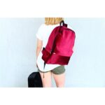Plecak aksamitny VELVET BORDO - obrazek 2