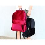 Plecak aksamitny VELVET BORDO - obrazek 4