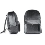 Plecak aksamitny VELVET SZARY PL33SZ - obrazek 2