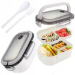 Śniadaniówka LUNCH BOX ze sztućcami 21 x 14,5 x 8cm biały PJM44B - obrazek 4
