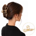 Spinka do włosów klamra KOKARDA z PERŁĄ, metalowa mocna XL 11,5cm SP463