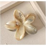 Spinka do włosów klamra XL kwiat Perłowy melanż 7,5cm x 8cm SP348 - obrazek 3