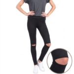 Sportowe Legginsy Fitness Trening Czarne LEG19L