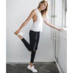 Sportowe Legginsy Fitness Trening Czarne LEG19L - obrazek 5