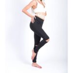 Sportowe Legginsy Fitness Trening Czarne S LEG19S - obrazek 2