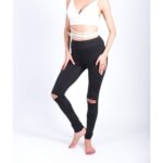 Sportowe Legginsy Fitness Trening Czarne S LEG19S - obrazek 4